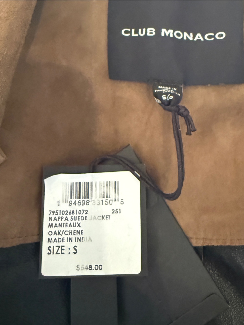 100% Napa Suede Tan Leather Jacket - Picture 9 of 9